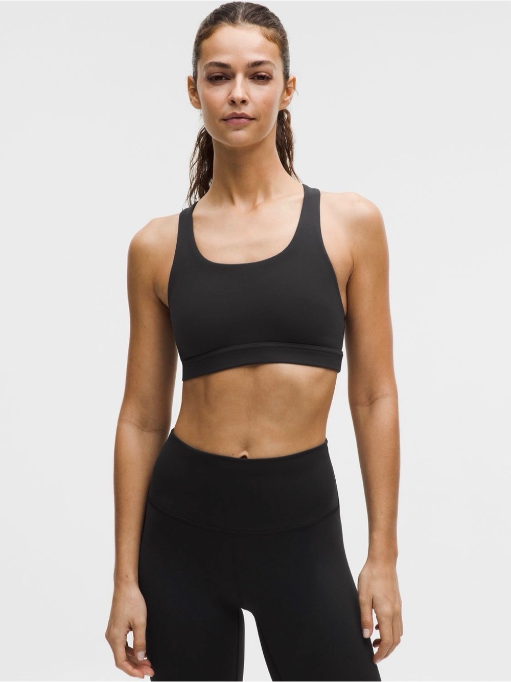 Lululemon Wunder Train Mesh-Back Bra Medium Support B/C Cup Black - Size 10